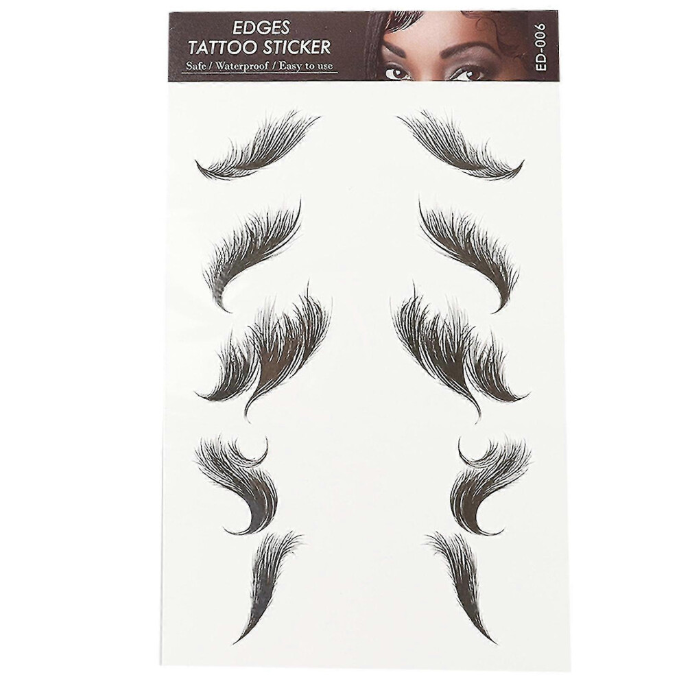 Konhill (As Show, One Size) Hair Edges Tattoo Sticker Fashion Temporary Hairline Stickers Edges Fringe Tattoo Stickers For Women