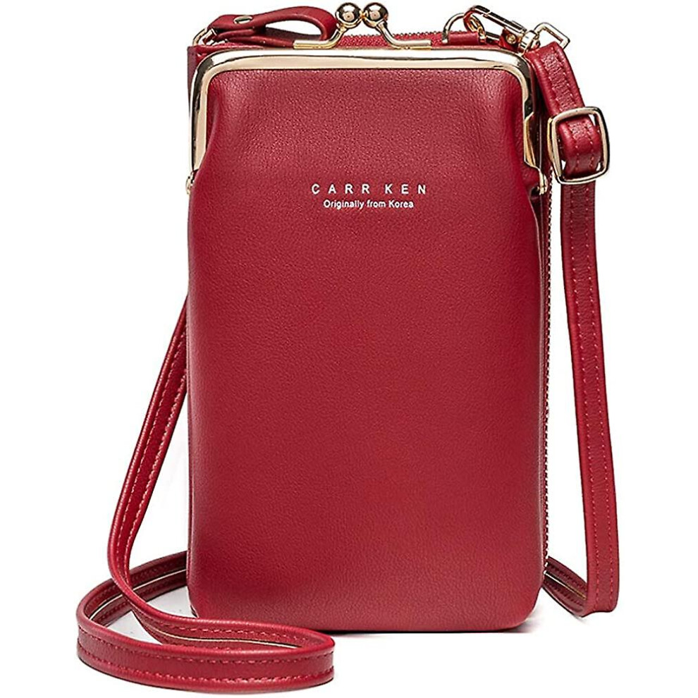 Konhill (As Show, One Size) Pu Leather Rfid Blocking Mobile Phone Crossbody Bags Credit Card Holder Wallet