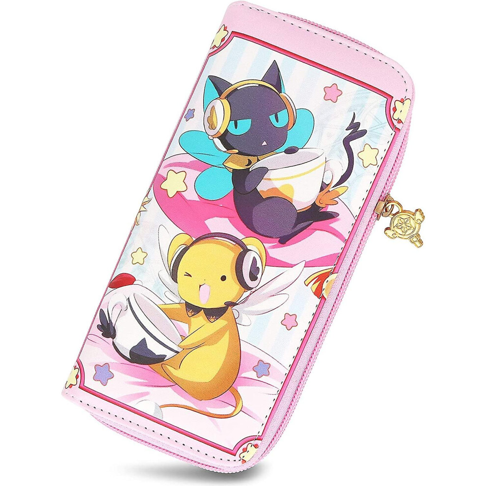 Konhill (As Show, One Size) Anime Cardcaptor Sakura Women's Wallets Faux Leather Rose Long Wallet Ladies Purse