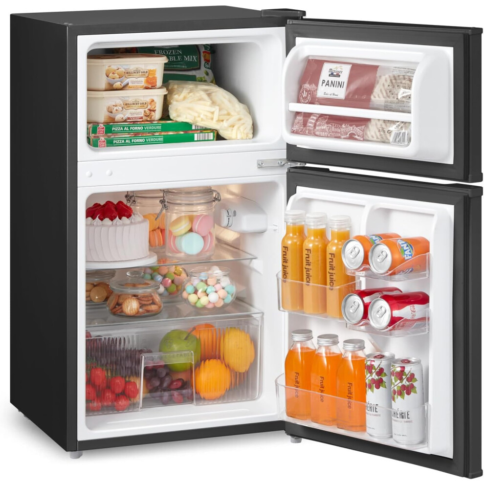 87L Under Counter Fridge Freezer, Black