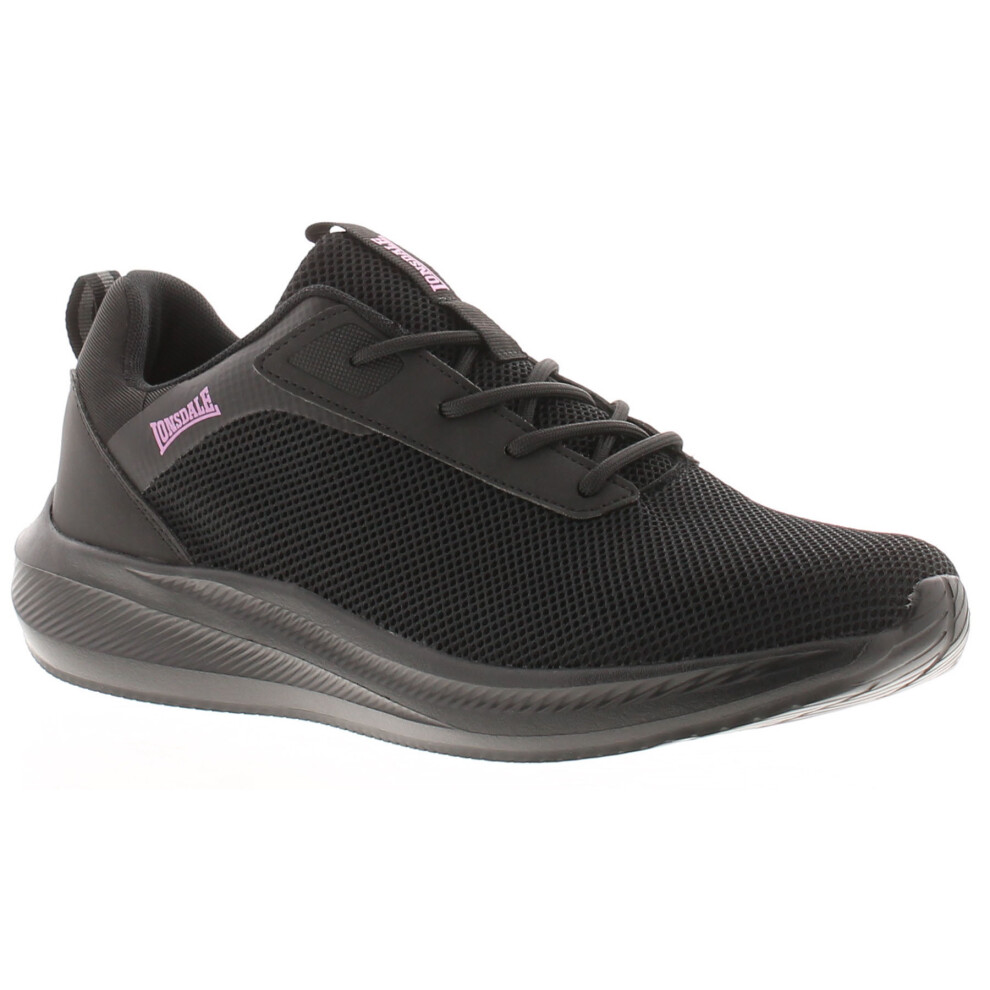 (Black, 3 (Adults')) Lonsdale Womens Running Trainers Bowside Lace Up black UK Size