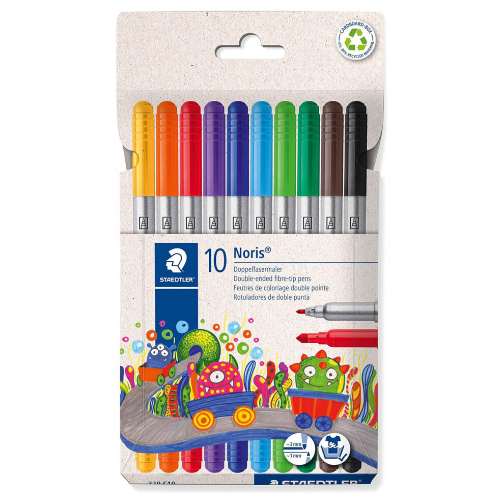 Noris double-ended fibre-tip pen 10 assd colours-image-OPC-PG8MNXZ-NEW