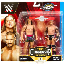 Mattel WWE Randy Orton y Matt Riddle Paquete de Figuras de Acción 2-Pack con Campeonato RAW, 6 pulgadas