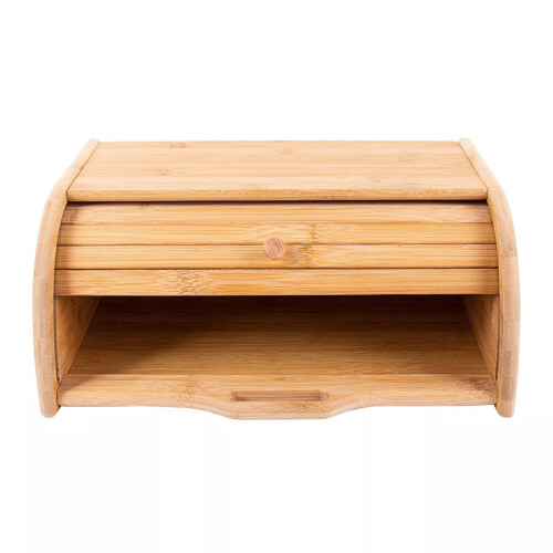 Kabalo Large Bamboo Bread Bin with Roll-Top Door – Keeps Bread Fresh, Stores Wraps & Buns, Space-Saving Kitchen Storage 2