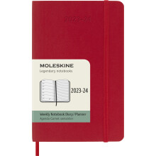 Moleskine classic 18 Month 2023-2024 Weekly Planner, Soft cover, Pocket (35 x 55), Scarlet Red