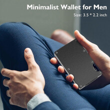 (As show, One size) Minimalist Wallet For Men,metal Money Clip Wallet, Rfid Blocking Aluminum Slim Cash Credit Card Holder