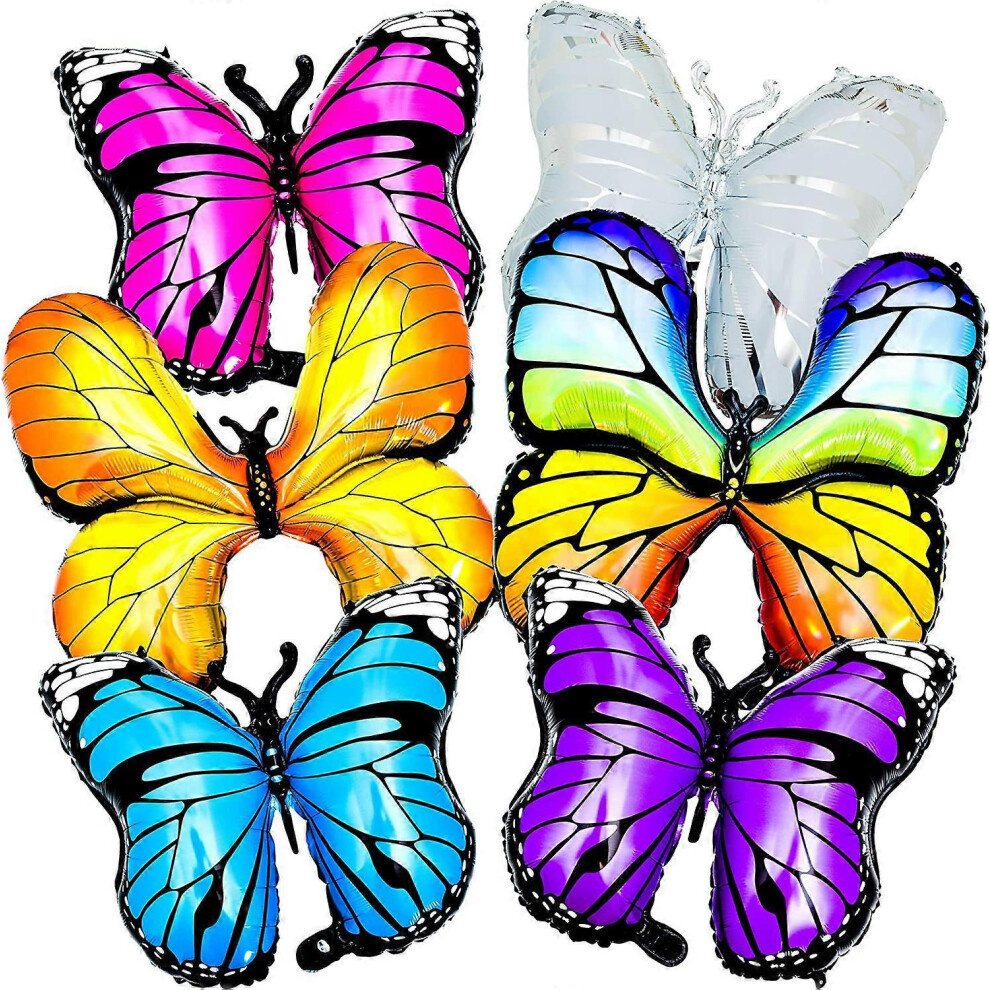 Konhill (As Show, One Size) Other Garden Decorative 6Pcs Butterfly Balloon Butterfly Birthday Party Supplies Decoration Fairy Butterfly Foil Balloons Butterfl