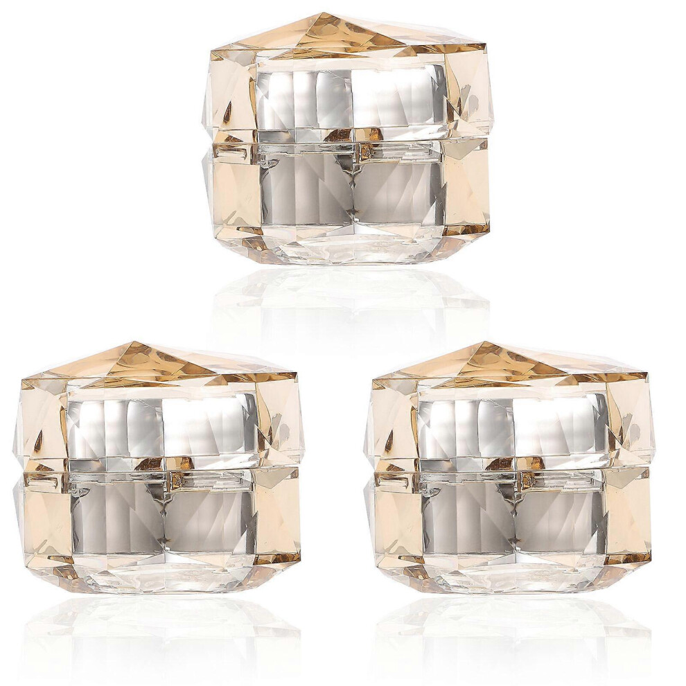 Kricely (As Show, One Size) 3Pcs Travel Sample Jars Empty Cosmetic Jar Lotion Bottles Cosmetic Containers(15G) Cream
