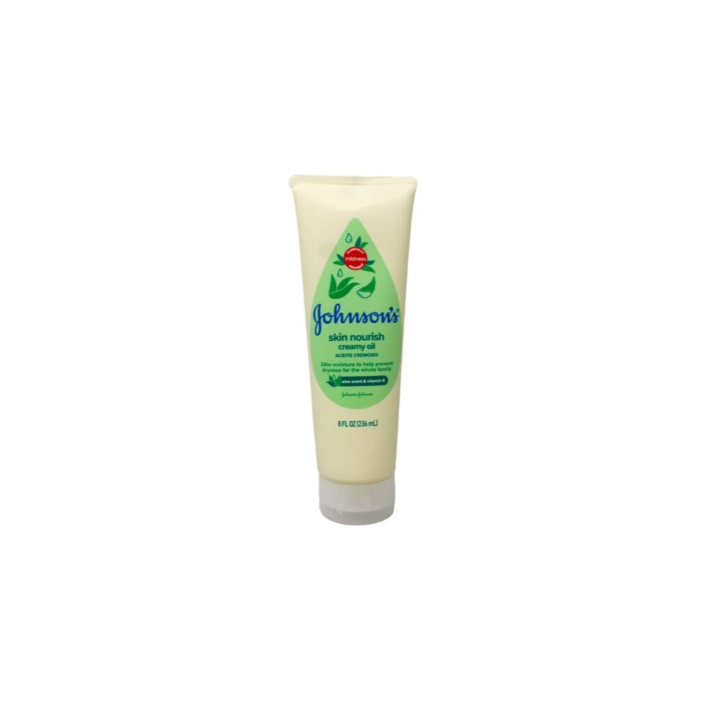 Johnson's Baby Creamy Oil - Aloe Vera & Vitamin E - 8 oz