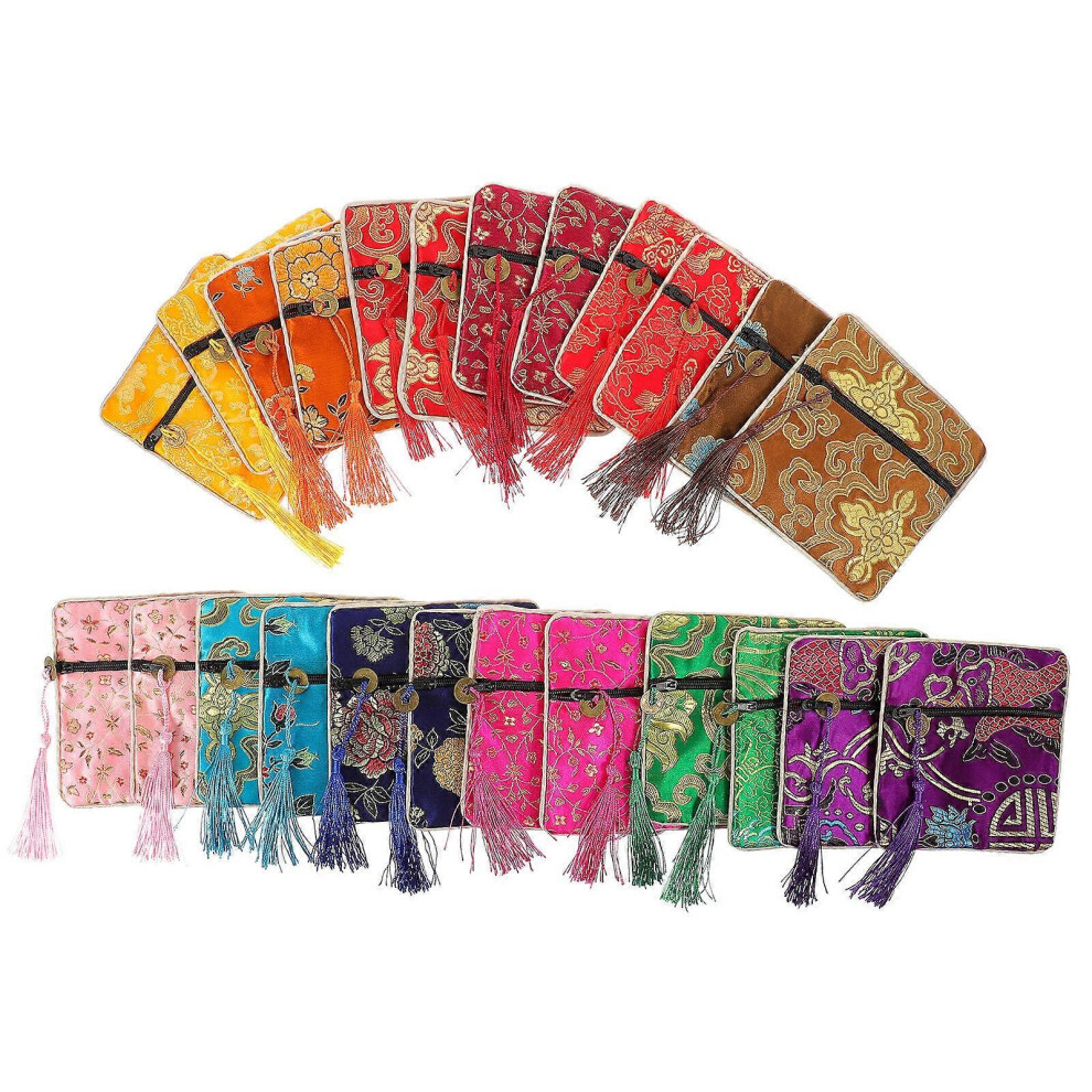 Kricely (As Show, One Size) 24Pcs Brocade Jewelry Pouch Jewelry Packaging Bag Jewelry Packaging Bags Jewelry Pouches