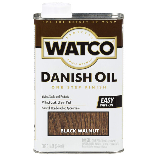 Rust-Oleum Watco 65341 Έλαιο Ξύλου Δανικής Επικαλύψεως, Λίτρο, Μαύρη Καρύδα