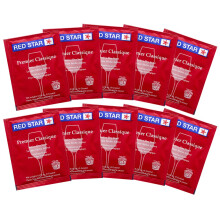 Red Star Premier Classique Wine Yeast (Formerly Montrachet) - 10 Pack for Consistent Wine Making | Product Code 3415-10