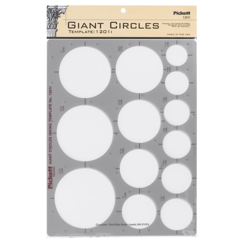 Pickett Giant Circles Template  Circle Range 1-1/4 to 3-1/2 Inches in