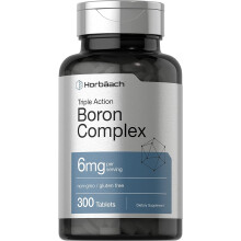 Dreifach-Bor-Komplex, 6 mg, Nahrungsergnzungsmittel, 300 Tabletten, vegetarisch, gentechnikfrei, glutenfrei, dreifach wirkendes Bor-Citrat, Bor-Glyc