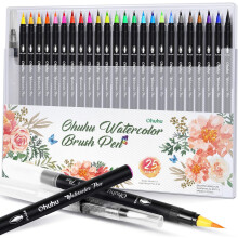 Ohuhu 24 Farbige Wasserfarben Pinsel Marker, Wasserbasierte Zeichnungsmarker mit Mischstift