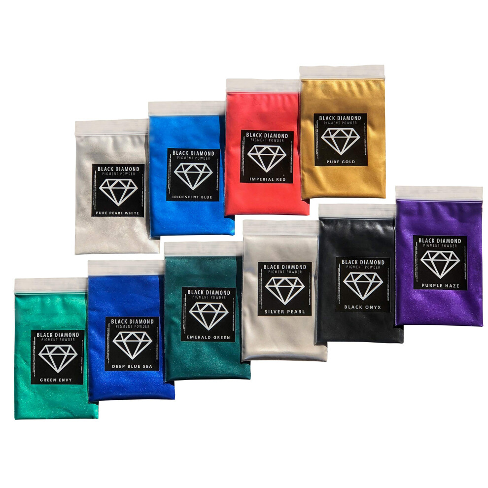 BLACK DIAMOND PIGMENTS **Variety Pack 4** Cosmetic Grade Natural Mica Powder|Pearlescent Pigment | Dye | Vegan | Cruelty-Free | Eyeshadow  N