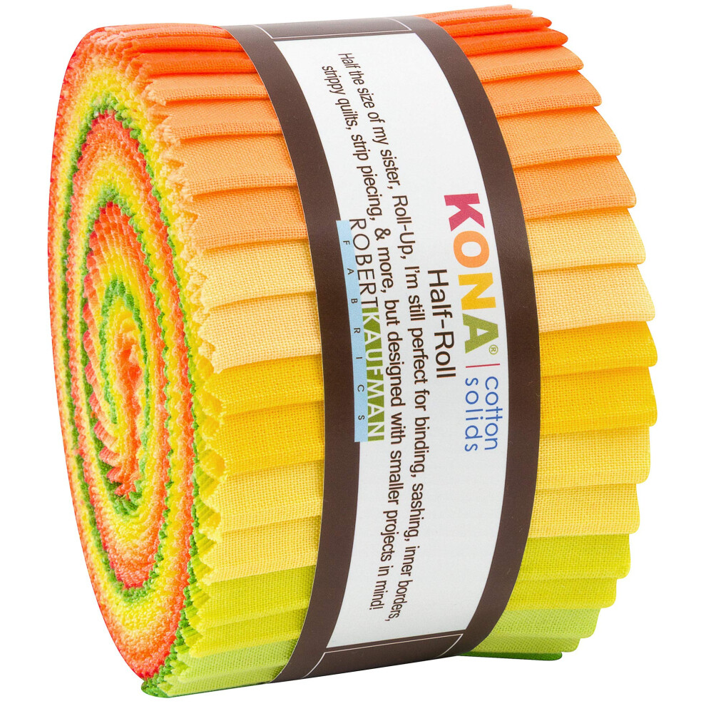 Robert Kaufman Kona Cotton 2.5'' Half Rolls 24 Piece Fabric  Citrus Fr