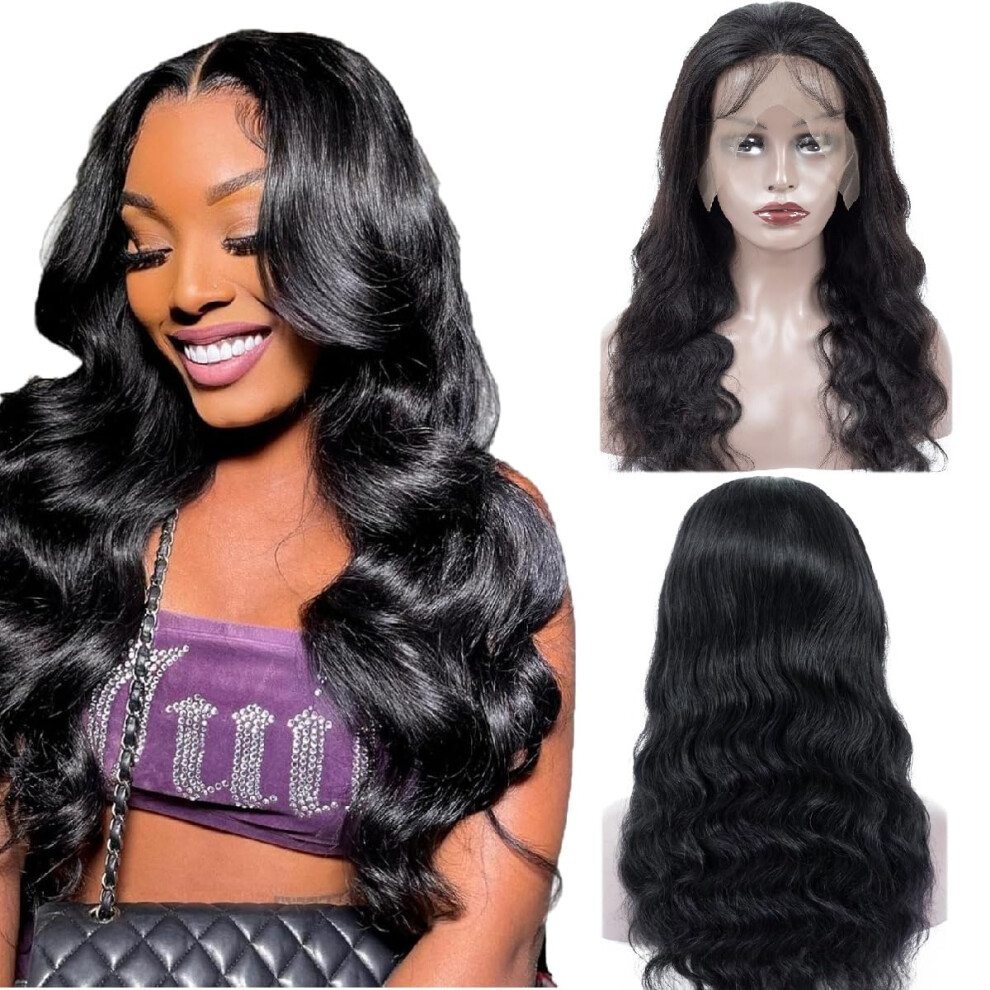 Body Wave Wigs Human Hair Lace Front (16inch) Unprocessed Virgin Brazilian Human Hair Wigs 150% Density Virgin Human Hair 13X4 Lace Frontal