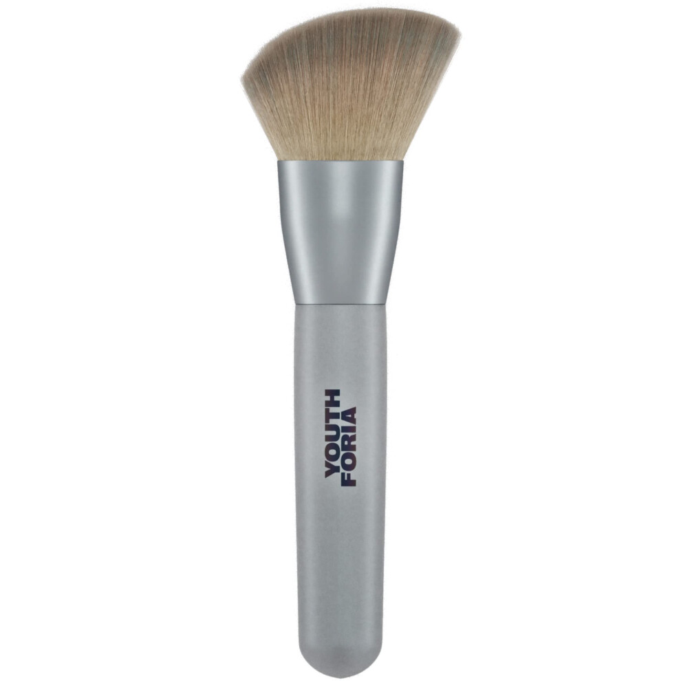Youthforia Blush Brush  Soft Angled Makeup Brush For Blending Powder  Cream  & Liquid Formulas  Creates A Flawless Finish  Vegan & Cruelty-F