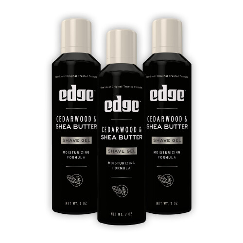 Edge Shave Gel for Men  Cedarwood & Shea Butter  7oz (3 Pack) - Shaving Gel For Men That Moisturizes  Protects and Soothes To Help Reduce Sk