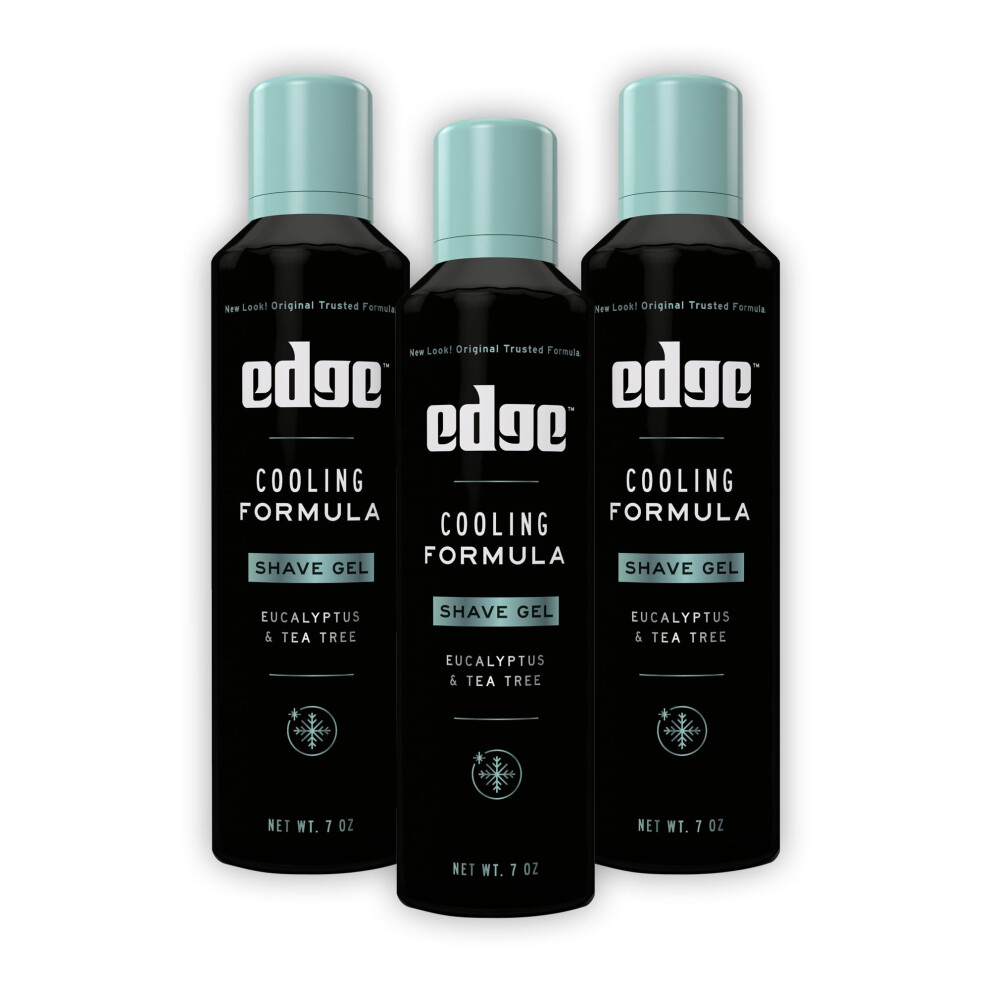 Edge Shave Gel for Men  Cooling Eucalyptus & Tea Tree  7oz (3 Pack) - Shaving Gel For Men That Moisturizes  Protects and Soothes To Help Red