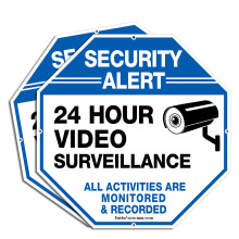 2-Pack Video Surveillance Signs, 10 x 10 Αλουμινένια Σημάδια Ασφάλειας για CCTV