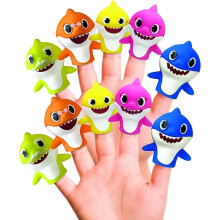 Set di 10 Marionette per Dito Baby Shark - Regali, Giocattoli da Bagno, Giocattoli da Spiaggia