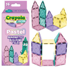 Crayola 14-delt magnetisk byggeflisesæt til børn - STEM-rejselegetøj, fra 3 år, byg, bland og match farver