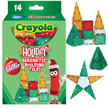 Crayola CreateOn Holiday Glitter Magnetiske Fliser Byggesæt til Børn - STEM Rejselegetøj, Dobbeltsidede Kunstfliser (14 Dele)