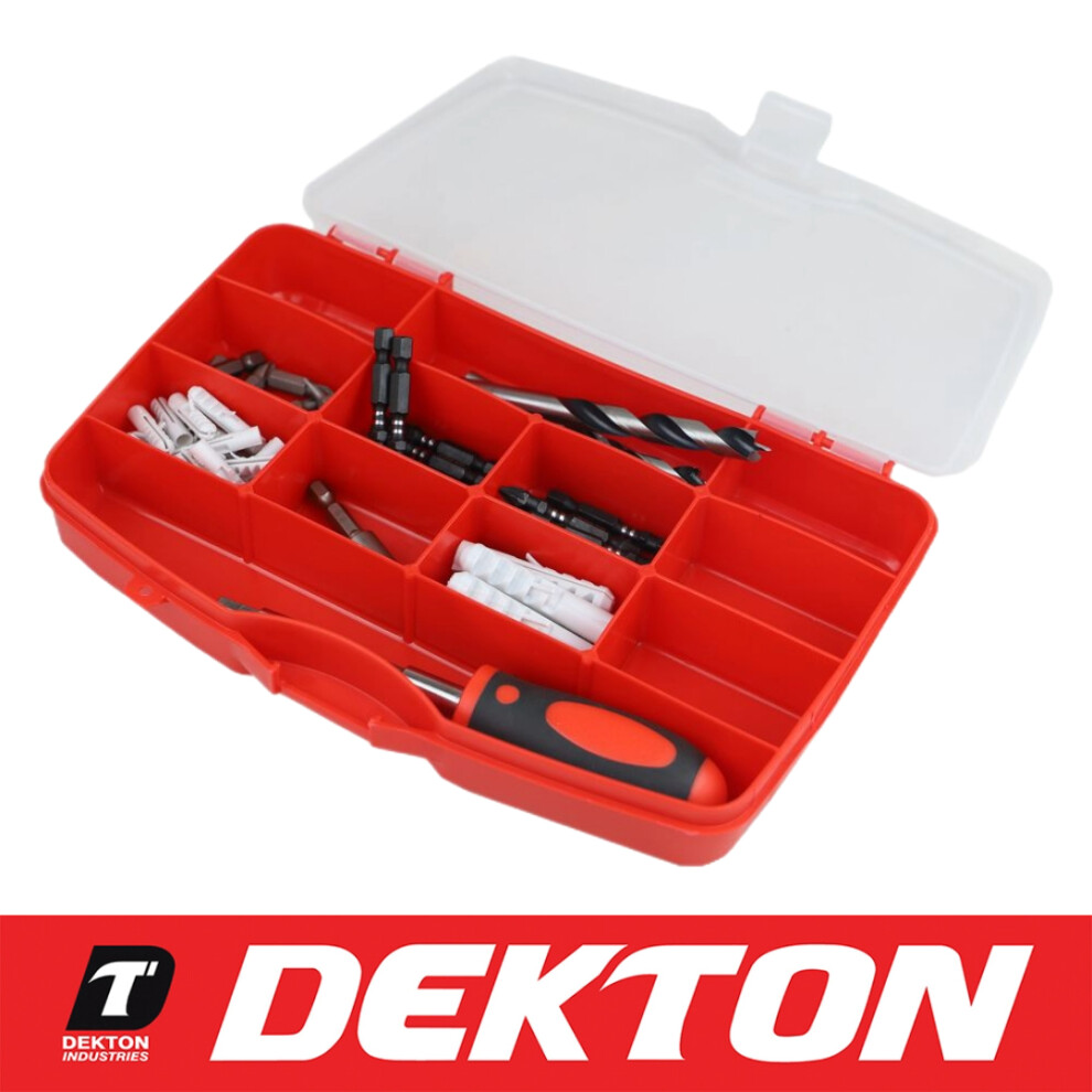 Dekton Midi 12 Compartment Box Storage Tool Organiser Case Screw Nail Nut Bolt 5055441450469