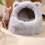 Plush Cat Bed Semi-Enclosed Dog Removable M 3