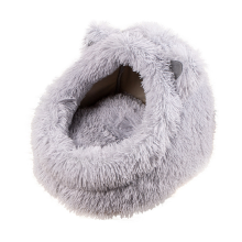 Plush Cat Bed Semi-Enclosed Dog Removable M