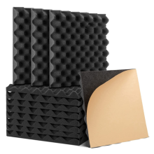Panouri fonoabsorbante pentru pereți, cu model fagure de ou, densitate înaltă - 1 x 12 x 12 in
