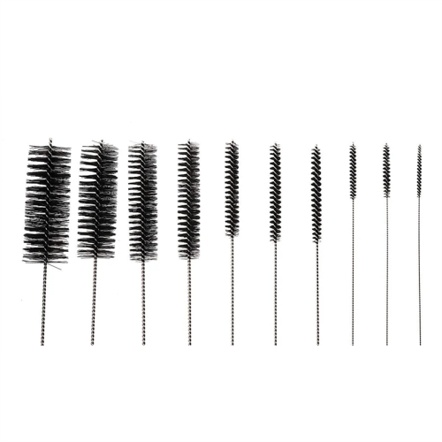 10Pcs Nylon Cleaning Brushes Set Small Wire Brush Kit(Black - 10 Pcs)