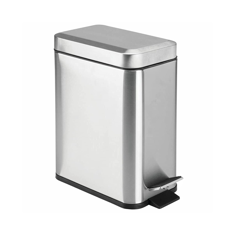 Cestino Rettangolare Da 5 Litri Con Rivestimento Antiscivolo E Coperchio, Da Utilizzare Come Cestino Sottile