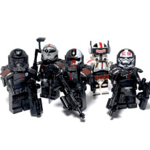 5pcs Star Wars Clone Troops Elite Black Clone Assault Team Minifigures Building Toys