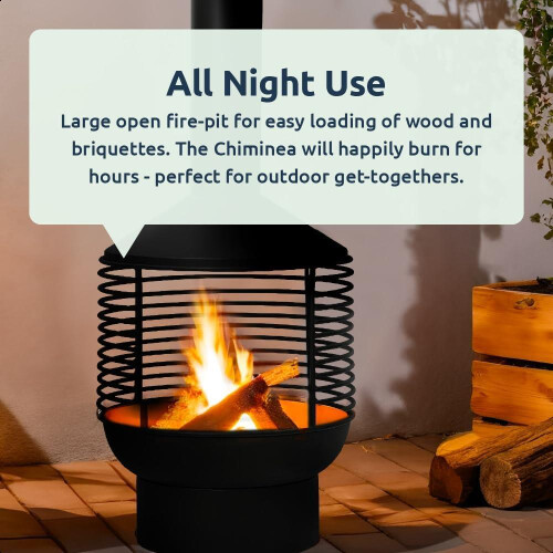 idooka Chiminea Fireplace with Base & Top 2