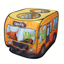 A Pop-Up Bus Game Tent with Three Openings And a Carrying Bag, Suitable for Indoor And Outdoor Play, Perfect for Picnics And Games