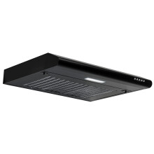 Baridi 60cm Visor Cooker Hood Extractor Fan for Undercabinets, Black - DH107