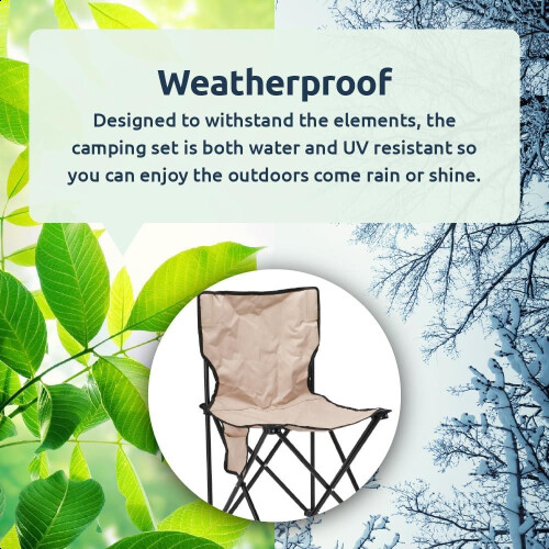 idooka 3 Piece Folding Camping Set 2 x Chairs 1 x Table 2