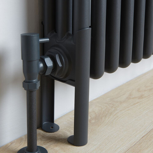 (3 Column) Matt Black Freestanding 2/3/4 Column Traditional Radiator Feet 2