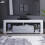 Vida Designs (White & Grey) Modern Luna LED TV Stand 2 Drawer Storage 7