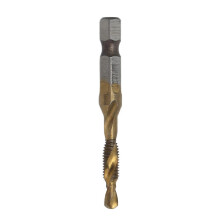 (As show, One size) Hex Shank Titanium Coated M5 Tap Drill Bit for Wood Screw Tapping