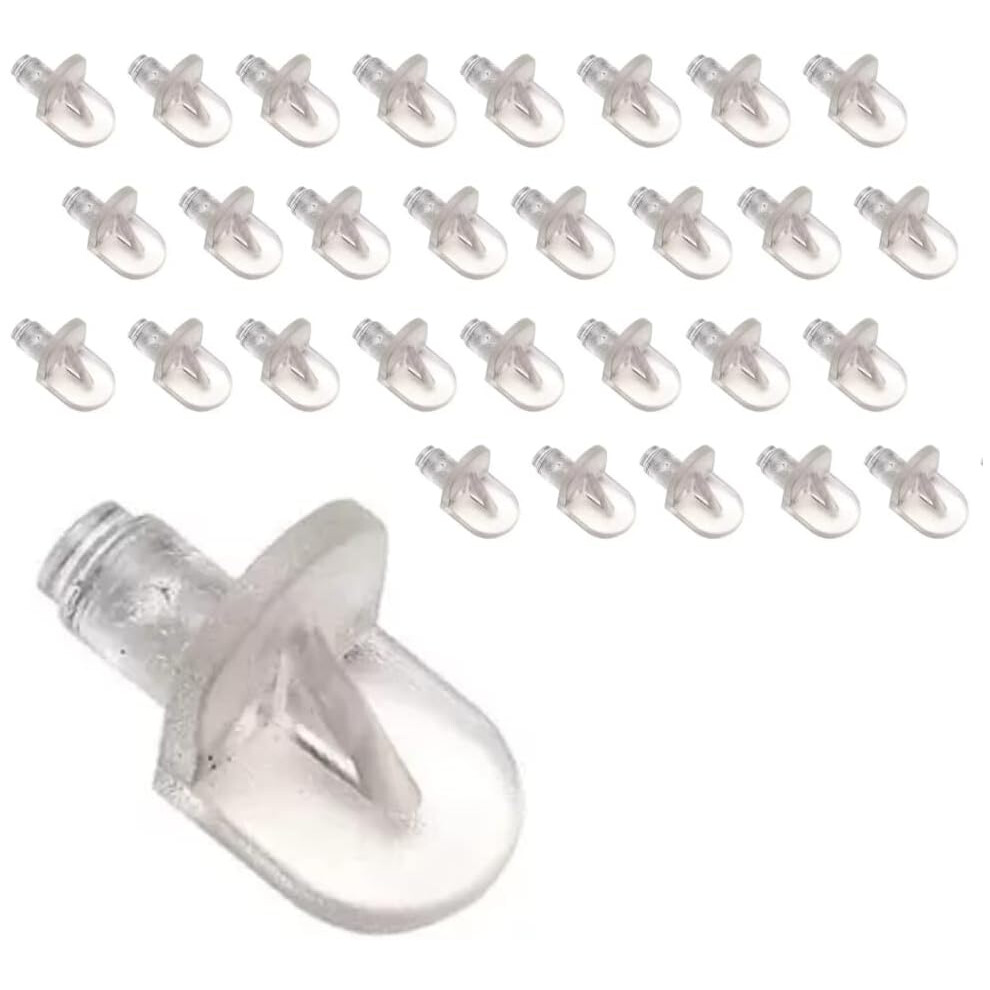 30 Clear Plastic 5Mm M5 Shelf Supports Stud Pegs 5060288603626