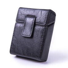 Men's Cigarette Case Protective Cover With Lighter Integrated Cigarette Packet Portable And Simple Large Capacity Flip Leather Thick Cigarette Case