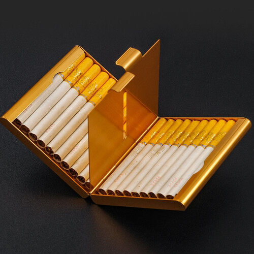 Laifu 20 Pcs Creative Split Metal Cigarette Case Cigarette Holder Lightweight Creative Personalized Cigarette Storage Box Cigarette Set Gift 1