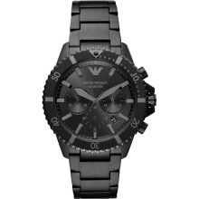 Emporio Armani AR11363 Men's Chronograph Watch - Black Stainless Steel, 43mm Case, 22mm Strap, 10 ATM