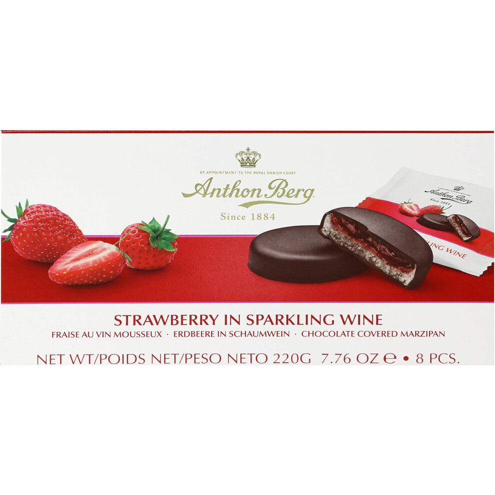 Anthon Berg Strawberry In Sparkling Wine Marzipan In Chocolate Dark