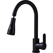 (Black) Kitchen Sink Taps Mixer with 3 Functions 360Swivel Spray Head, Single Handle Stainless Steel Kitchen Faucet, Matte Black