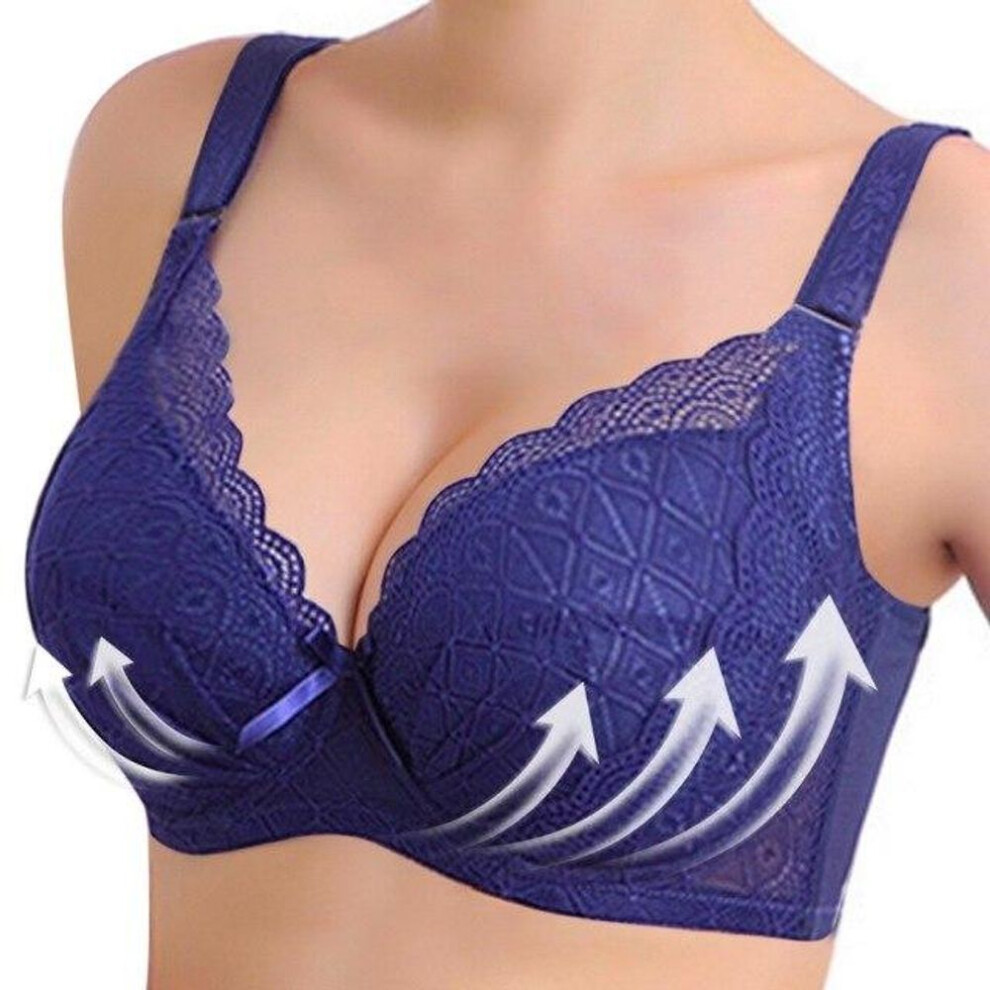 (blue, 100D) 5 Colors Sexy Lace Bra for Women Plus Size C D Big Size Bralette Thin Bras Women Underwear